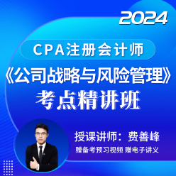 2024年注册会计师考试CPA《公司战略与风险管理》考点精讲班