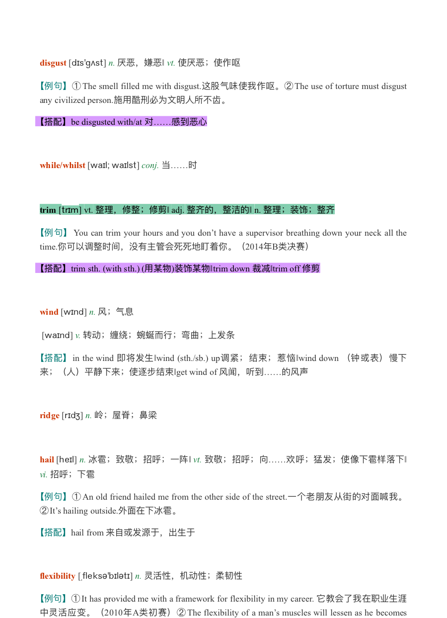 全国大学生英语竞赛必背词汇8000